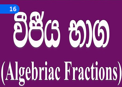 Algebraic Fractions,වීජීය භාග,Grade 4 Mathematics Lessons ,Grade 4 Mathematics Paadam