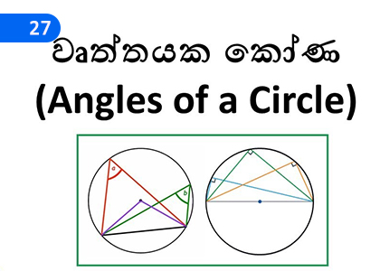 Angles of a Circle,වෘත්තයක කෝණ,Grade 4 Mathematics Lessons ,Grade 4 Mathematics Paadam