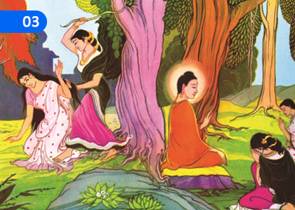 Compassionate and Cool-hearted Buddhas,කරුණාවෙන් සිසිල් හද ඇති බුදුසඳාණෝ,Grade 5 Thripitaka Dharmaya Lessons ,Grade 5 Thripitaka Dharmaya Paadam
