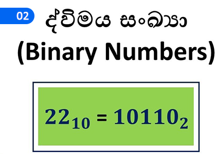Binary Numbers,ද්විමය සංඛ්‍යා,Grade 9 Mathematics Lessons ,Grade 9 Mathematics Paadam