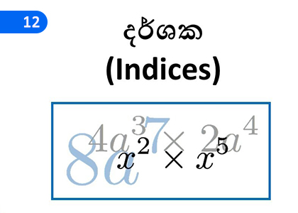 Indices,දර්ශක,Grade 9 Mathematics Lessons ,Grade 9 Mathematics Paadam